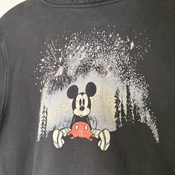 DISNEY x AE Mickey Mouse Fireworks Trees Oversized Retro Hoodie Sweatshirt XS - Picture 4 of 12